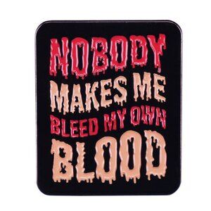 DODGEBALL "NOBODY MAKES ME BLEED MY OWN BLOOD” ENAMEL PIN LAPEL PIN BROOCH NWT